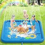 Peradix Splash Pad,170CM Sprinkler Wasser-Spielmatte Anti-Rutsch Splash Play Matte Sommer Outdoor Garten Kinder Spielzeug Sprinklerpool für Baby Party