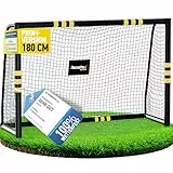 Racetex Fussballtore für Garten Kinder und Erwachsene mit [Anti-Rost Beschichtung] - Fußballtor Kinder inkl. Erdanker für optimalen Halt - Fußball Tor mit rundum Polsterung (180cm x 120cm.)