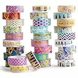IEEDYYE 30 Rolls Washi Tape Set, Folie Gold Masking Tapes, 15 MM Breite DIY Papier Tape,dekoratives Klebeband zum Basteln, verschönern Bullet Journals, Planner