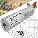 STREND PRO Maschendrahtzaun | Geschweißt - Verzinkt | 1m x 10m | 0,8 mm, 12,7x12,7mm | Kaninchendraht, Hasendraht, Volierendraht für Garten & Tierhaltung | Hasengitter, Hühnerzaun