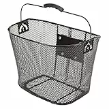 Prophete Fahrradkorb, abnehmbar, mit Lenkeradapter, PE-kunststoffbeschichtet, engmaschiges Wabengitter, 340 x 250 x 260 mm, schwarz