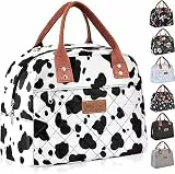 HOMESPON Lunchtasche Lunchbag Kühltasche Lunch Bag Lunchbox Tasche Damen Herren Erwachsene Isoliertasche für Arbeit Büro Picknick(Milchkuh)