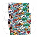CRAZE 5er Set bunte Mundmaske für Kinder Einwegmaske Gesichtsmaske 3-lagig Maske mit Motiv Gesicht und Nase Kindermaske Comic 31803