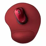 Trust Bigfoot Ergonomisches Mauspad mit Gelkissen 236 x 205 mm, Softgel Handballenauflage, Mikrofaseroberfläche, Mousepad mit Handauflage, rutschfeste Unterseite - Rot