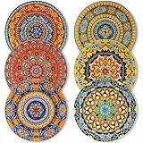 Speiseteller 6er Set, vancasso KRVI Essteller set 6 Personen, Ø 27 cm Teller Set für Spülmaschine und Mikrowelle, Pastateller, Frühstücksteller, Kuchenteller
