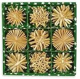 Riffelmacher Weihnachtsbaumschmuck Strohsterne 75312-30-TLG. - 6 cm - Christbaumschmuck Anhänger Behang
