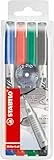 STABILO - Permanent-Marker - Write-4-all - superfein - 4er Pack - blau, rot, grün, schwarz