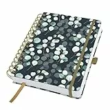 Sigel JN657 Spiralblock A5 dotted, Notizblock Bullet Journal Jolie, stärkeres 120 g Papier, Eucalyptus Night, 240 Seiten, vegan, aus nachhaltigem Papier hergestellt