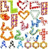 GOLDGE Mitgebsel Kindergeburtstag Geschenke Kinder, 24 Stück 24 Blöcke Magische Puzzle Schlange Würfel Spielzeug Kleine Geschenke Kindergeburtstag Gastgeschenke für Kinder
