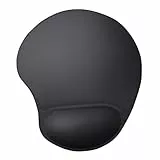 Trust Bigfoot Ergonomisches Mauspad mit Gelkissen 236 x 205 mm, Softgel Handballenauflage, Mikrofaseroberfläche, Mousepad mit Handauflage, rutschfeste Unterseite - Schwarz