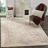 SAFAVIEH Distressed Teppich für Wohnzimmer, Esszimmer, Schlafzimmer - Adirondack Collection, Kurzer Flor, Elfenbein und Rose, 183 X 274 cm