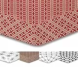 DecoKing Premium 95126 100x200 cm Spannbettlaken Steg 30 cm rot braun beige Cappuccino geometrisches Muster Spannbetttuch Microfaser Bettwäschegarnituren Hypnosis Collection Triangles 2