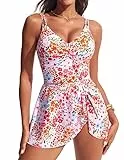 Hanna Nikole Badeanzug Damen Bauchweg,Shape Strandkleid,Push Up Bademode,Einteiler Badekleid Badebekleidung Mit Schwimmhose,Weiche Strandmode Schwimmanzug SchnüRschuh Strandkleidung