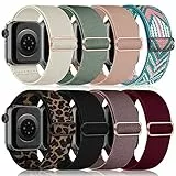 chinbersky 8 Stück Elastisches Nylon Loop Armband Kompatibel mit Apple Watch Armband 40mm 41mm 38mm,Stoff Verstellbares Dehnbare Sport Ersatzarmband für iWatch Ultra Series 11/10/9/8/7/6/5/4/3/2/1/SE