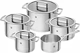 ZWILLING Vitality Kochtopfset 5-tlg, Induktionsgeeignet, Glasdeckel, Edelstahl, Silber