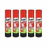 Pritt Klebestift 11g (5er-Pack), sicherer und kinderfreundlicher Kleber für Kunst und Bastelarbeiten, starker Klebstoff für Schule & Bürobedarf