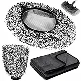 Kasauber Mikrofaser Brush Cover Auto, Brushcover Bürstenüberzug für SB Waschanlagen/Waschbox Bürste, mit Waschhandschuh Reinigung Trockentuch XL für die Schonende Autowasche & Autopflege - Grau