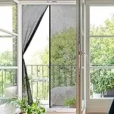 casa pura Fliegengitter Magnetvorhang für Balkontür, Terrassentür & Kellertür - einfache Klebemontage ohne Bohren - Insektenschutz Vorhang Tür (Gitter Garn, 80 x 200 cm, Johnny)