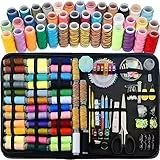 Retoo Nähset Reise 226, Nähzubehör Set, Nähzeug für Anfänger, Mini Nähset für Hause, Reise, Camping, Notfall, Spulen Faden, Schere, Gewinde, Fingerhut, Maßband, Mini-Nähset für Zuhause mit Tragetasche