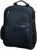 LIGHTPAK 46103 Laptop Rucksack Ececutive Line ECHO 1, Backpack aus Nylon, Rückentasche 42 x 38 x 29 cm, schwarz + Büroset mit Schere, Cutter, Einlocher, Tacker mit Klammern, in transparenter Tasche