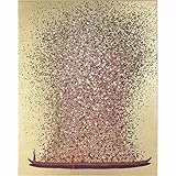 Kare Design Bild Touched Flower Boat Gold/Pink, Gemälde, Pastellfarben, Asia-Stil, buntes Wandbild, Canvas-Leinwand, Massivholz Rahmen, handgemalte Details mit Acrylfarbe, Abstrakt, 160x120x3,5cm