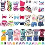 Miunana 25 Kleidung Puppensachen Partymoden Puppenkleidung Mode Kleider für 11,5 Zoll Puppen = 5 Tops Kleidung 5 Hosen Outfits Kostüm 5 Badenanzüge 10 Schuhen Zubehör für 30 cm Puppen Mädchen Geschenk