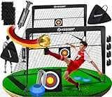 KESSER® Fußballtor Kinder Pop-Up 2er Set | Fußball-Tore Faltbar mit Glasfaserstangen & hochwertigen Tornetzen für Indoor, Outdoor & Garten | Mit Transporttasche Hütchen Ballpumpe Zielscheibe Schwarz