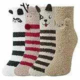 Justay Sowarm Kuschelsocken Damen Flauschige Socken Wintersocken Kuschelsocken 39-42 Haussocken Warme Bettsocken Korallenfleece Plüschsocken Geschenke Socken Wichtelgeschenke Für Frauen