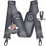 77 Zoll Schultergurt mit Extra Dickes Kissenpolster und Metall Drehhaken Universal Verstellbare Schulterriemen Dauerhafte belüfteten für GepäcktaschenKamera,Umhängetasche -Dunkelgrau