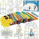 Purpledi Konstruktionsspielzeug Baustein - Kreative Verbindungsbausteine Spielzeug für Jungen & Mädchen, STEM Lernspielzeug, Geeignet für Kinder ab 3 4 5 6 7 8 Jahren (600PCS)
