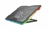 Trust Gaming GXT 1126 Aura Laptop-Kühlständer mit Mehrfarbiger Beleuchtung für Laptops bis 17,3', Einstellbare Geschwindigkeit, Flüster Modus - Schwarz