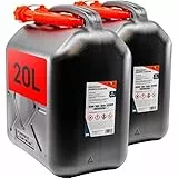 KOVA® 2x Benzinkanister 20L SCHWARZ Dieselkanister Reservekanister Kraftstoffkanister 20 Liter Wasserkanister für Benzin Diesel Wasser AdBlue Auswahl: 5 10 10L ltr 5L 20-Liter-Kanister & Außgießer