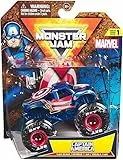 Monster Jam - Original Monster Truck im Marvel Superhelden-Design, monstermäßige Stunt-Action zum Spielen und Sammeln, Maßstab 1:64, ab 3 Jahren (Sortierung mit verschiedenen Designs, Zufallsauswahl)