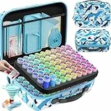 ARTDOT 5D Diamond Painting Zubehör Boxen, 120 Stück Diamant Painting Aufbewahrungsbox mit Koffer Trichter Stickers (Nordpol)