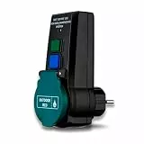 REV DI Steckdose, FI Schutzschalter, Steckdosenadapter, IP44, Auslösezeit 30ms, 3600W, schwarz