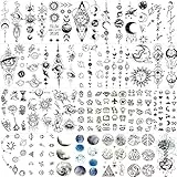 COKTAK 28 Blatt temporäre Tattoos Weltraum für Männer Frauen Kinder Junge Mädchen, Hände, Arm, Hals, klein Astronaut Planeten Mond Stern Fake Tattoos