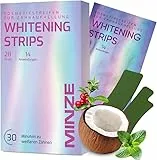 Schonende Zahnaufhellung Whitening Strips - Bleaching Zähne frei von Peroxid für strahlendes Lächeln - schonend Zähn aufhellung