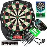KESSER® Elektronische Dartscheibe Profi Set - E Dartboard mit 15 Dartpfeile + 35 Pro Flights 100 Pfeilspitzen + Zubehör Dart für 1 bis 8 Spieler
