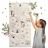 Lebenskompass® Adventskalender zum Befüllen aus Stoff für Kinder - Wandteppich mit 24 Taschen - Stoffadventskalender zum Hängen & Selbstbefüllen - Weihnachtskalender Wanddeko für Kinder