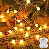 Gcstnn Lichterkette Batterie Außen 6M 40 LED Warmweiß Globe Lichterketten mit 6h Timer, IP65 Wasserdicht Kugeln Lichterkette für Schlafzimmer,Balkon, Kinderzimmer, Weihnachts baum Deko