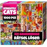 QUOKKA Puzzle 1000 Teile für Erwachsene - Ritterliche Katzen Motiv - Hochwertige Boxverpackung mit Extra Lustigen Herausforderungen - Skurriles Katzenpuzzle - Kreatives Geschenk zur Entspannung