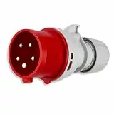 REV CEE-Stecker, 400V, 16A, 5-polig, 3Ph + N + PE, IP44, rot