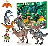 Dinosaurier Adventskalender 2025, Dino Weihnachtskalender 24 Tage Countdown-Kalender mit T-Rex Triceratops Velociraptor Weihnachten Überraschungsgeschenk für Jungen, Mädchen, Teenager