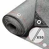 VOUNOT® Zaunblende 1.5×10m, Sichtschutz Zaun 230 g/m² HDPE Schattiernetz, Windschutz UV-resistent Reißfest, 95% Beschattungsgrad, mit Löcher und Kabelbinder, Grau