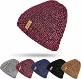 Sukeen Mütze Herren, Strickmütze Wintermütze, Weiche Warme Beanie für Herren Damen, Dehnbare Strickmütze mit Dickem,Warmem Futter,Klassische Unisex