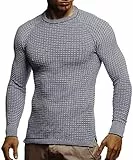 Leif Nelson Strickpullover Herren Rundhals (Schwarz, Größe XXL) - Dünner Männer Strick Pullover für Winter & Sommer - Coole Crewneck Männer Pullover