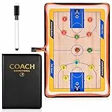 flintronic Taktiktafel Basketball, Basketball Taktiktafel Klappbar Trainermappe, Basketball Taktikmappe, Basketball Coach Board mit Magneten, Faltbares Taktikboard Basketball mit Marker und Tasche