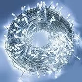 BLOOMWIN Lichterkette Strom Außen 100m 500LEDS Kaltweiß, Lichterkette Weihnachtsbaum mit Stecker Aussen Innen 31V, Outdoor Lichterketten Wetterfest Balkon Garten, Beleuchtung Weihnachten Hochzeit