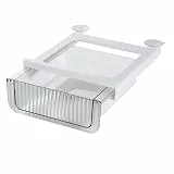 WENKO Kühlschrankorganizer Schublade Mod. Kira L, ausziehbar, einhängbarer Küchen Organizer, transparentes Fach, für Regalboden bis 1 cm, Schrank Organizer für Vorräte