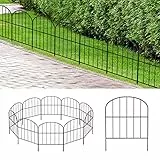 OUSHENG Kleiner dekorativer Gartenzaun, 3 m (L) x 41,9 cm (H) Zaun, rostfreie Metalldrahtpaneelbordüre Tierbarriere für Hund, Blumenpflanzenkante für Hof, Hinterhof, Outdoor, gewölbt
